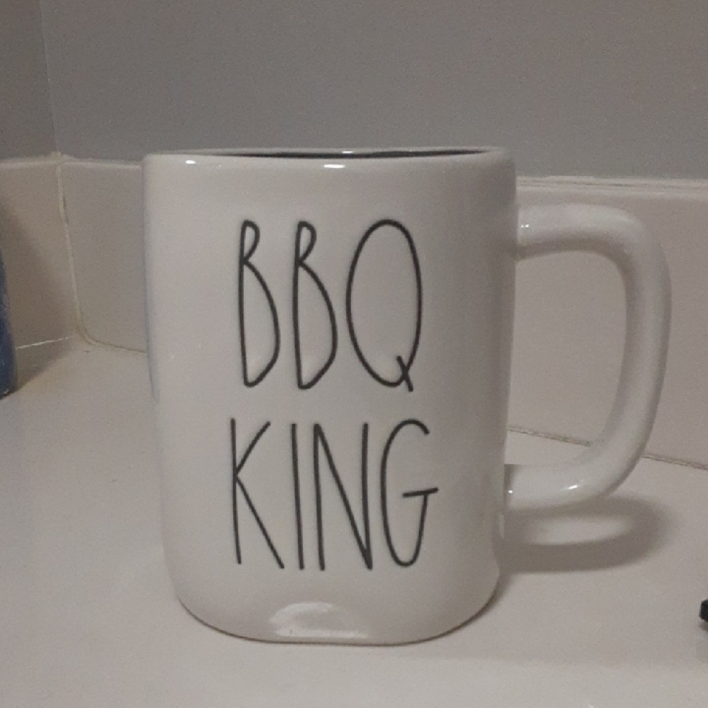 Rae Dunn White Ceramic Mug BBQ King
